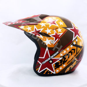 Helm JPN Cross PC18 Motif Star Coklat