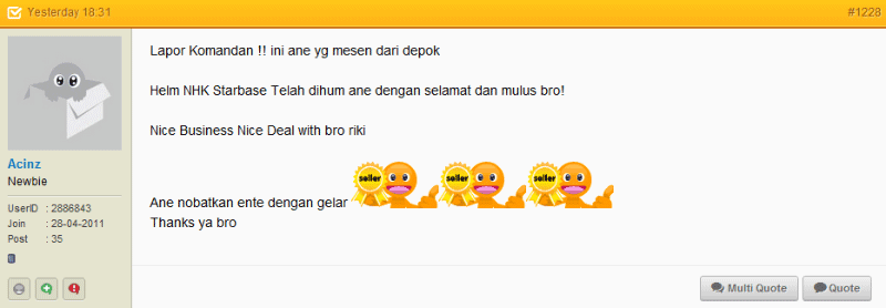 Testimonial pabrikhelm.com