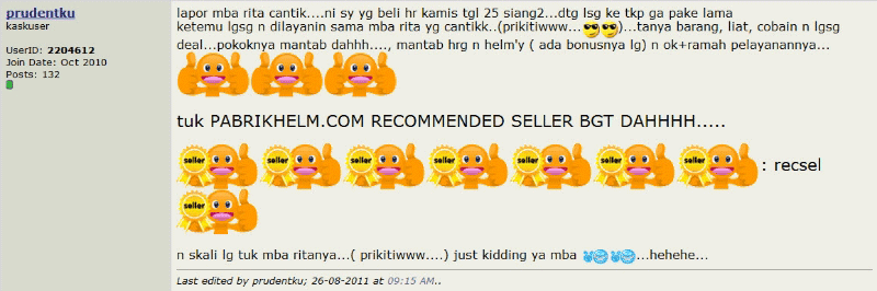 Testimonial pabrikhelm.com