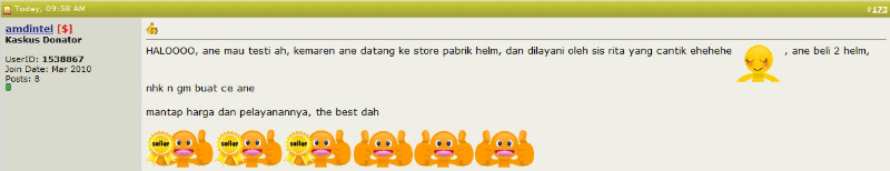 Testimonial pabrikhelm.com