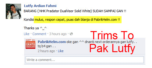 Testimonial pabrikhelm.com