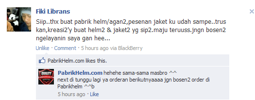 Testimonial pabrikhelm.com