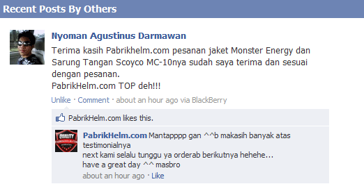 Testimonial pabrikhelm.com