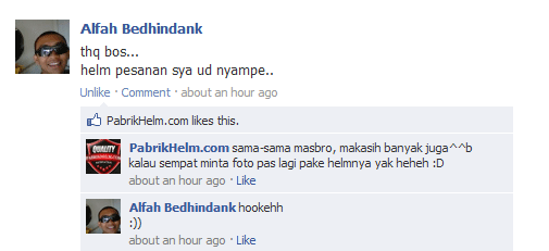 Testimonial pabrikhelm.com