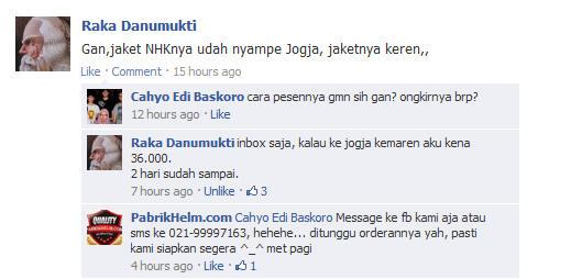 Testimonial pabrikhelm.com