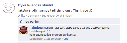 Testimonial pabrikhelm.com