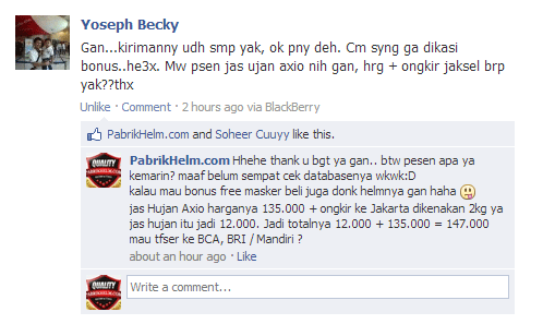 Testimonial pabrikhelm.com