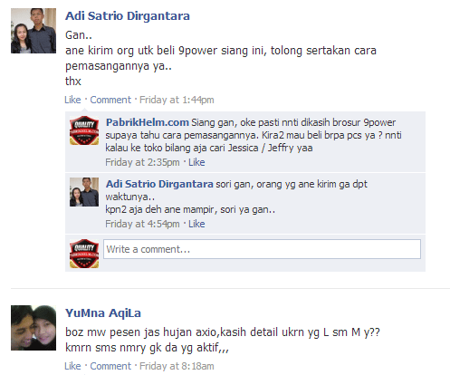 Testimonial pabrikhelm.com