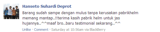 Testimonial pabrikhelm.com