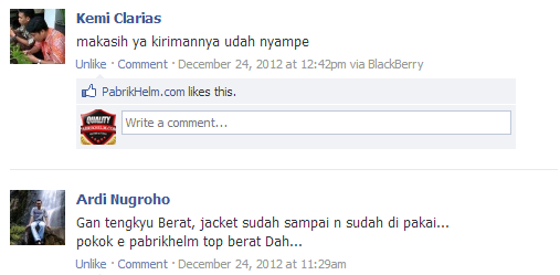 Testimonial pabrikhelm.com