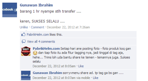 Testimonial pabrikhelm.com