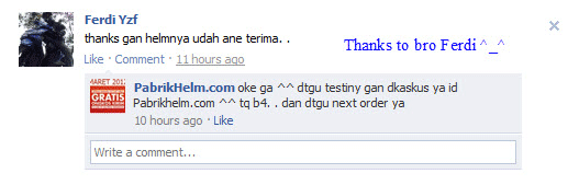 Testimonial pabrikhelm.com