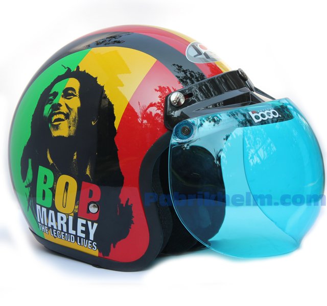 Helm Retro Bogo Kaca Stiker