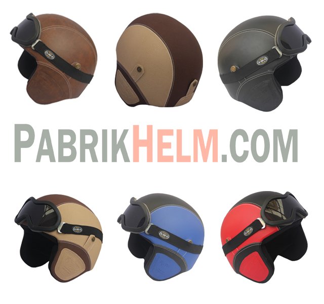 Helm Retro Kulit