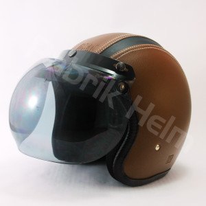 Helm JPN Retro Kulit Full Kaca Bogo