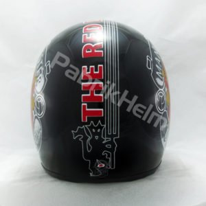 Helm JPN Retro Club Manchester United Hitam Kaca Bogo