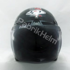 Helm JPN Retro Club Manchester United Hitam Kaca Bogo